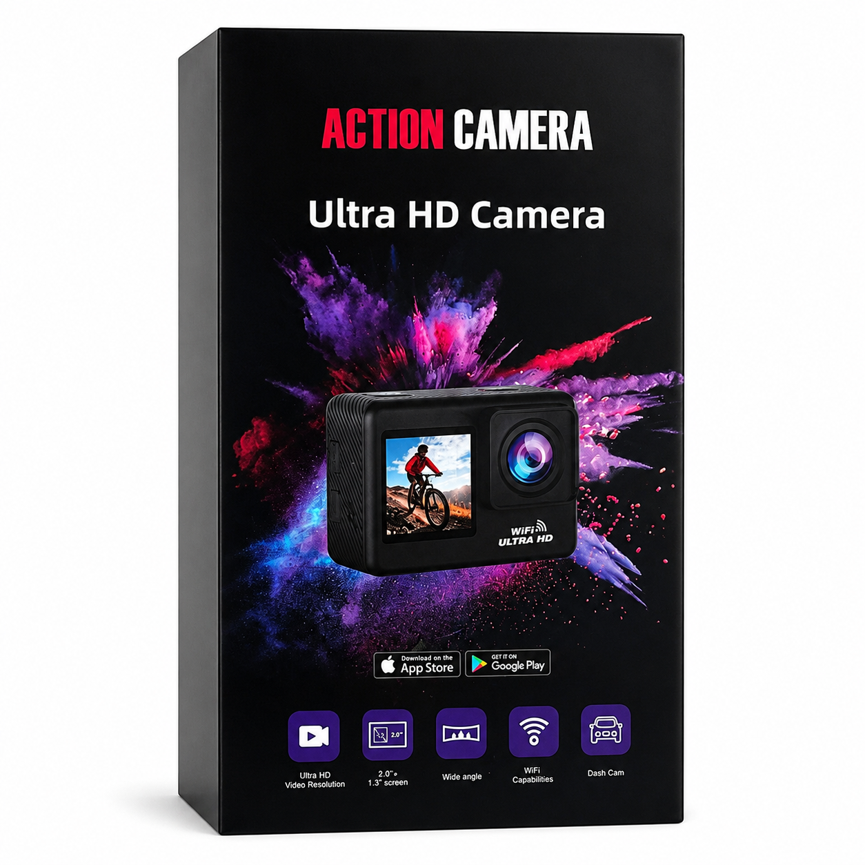 Levaplus 5K 30fps Ultra HD Video Action Camera--50MP Photo, EIS, WiFi Remote Control, 30m Waterproof