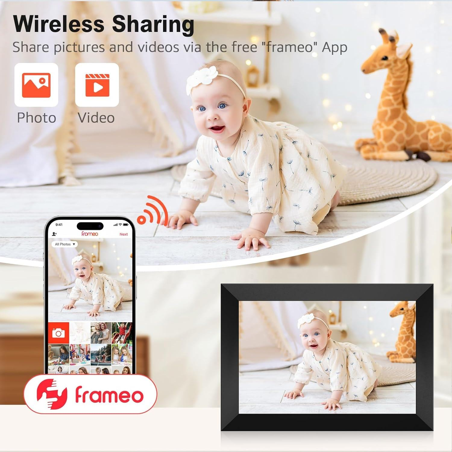 Digital photo frame with slideshow