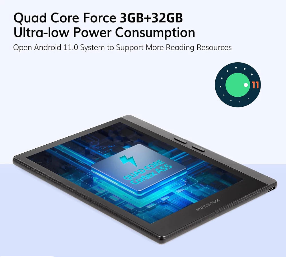 Meebook M7: 6.8" Eink Carta Screen 300PPI E-Reader, Smart Light, Android 11, Google Play & Speaker