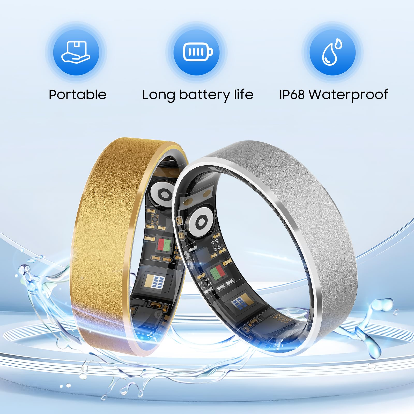 Levaplus Smart Ring with 24/7 Health Monitoring, Sleep Tracking & Fitness Insights – Waterproof, Long Battery Life, No Subscription Required