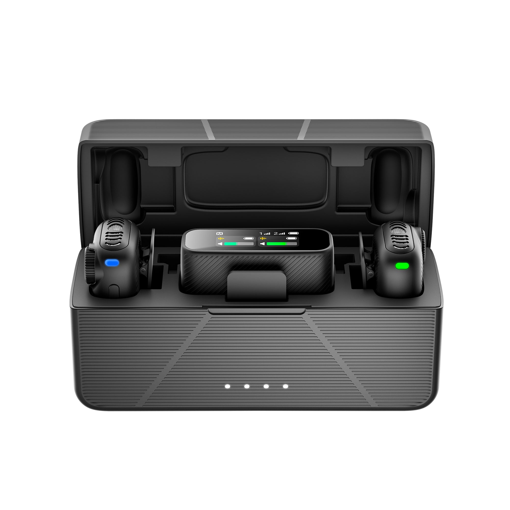 Levaplus S20 Wireless Lavalier Microphone promotional poster featuring AI noise cancellation and a portable charging case
