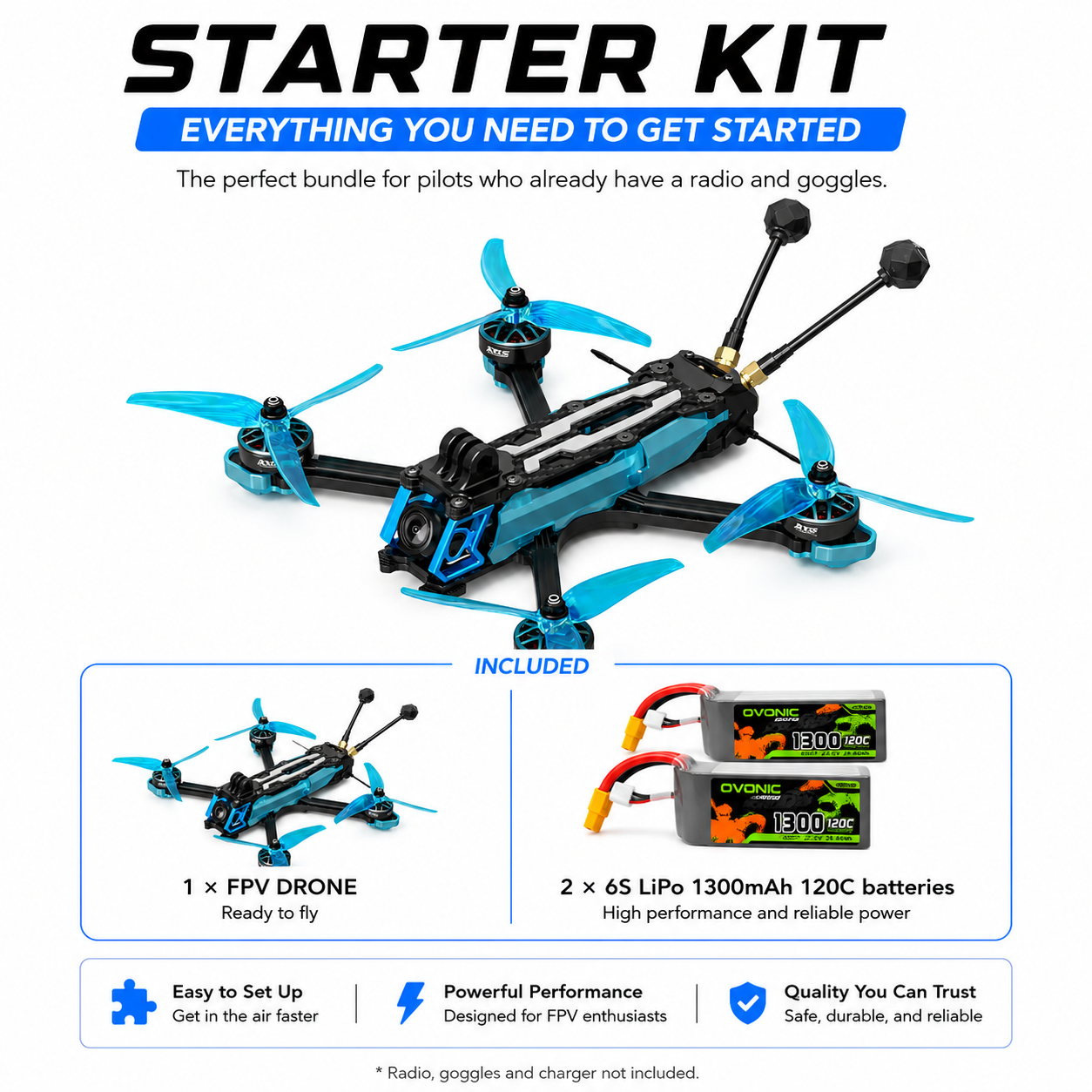 5" Axisflying MANTA 5 SE V2 FPV Drone, O4 Pro / Analog, GPS, ELRS 2.4G