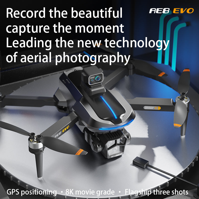 2025 New  AE8 EVO Drone,  One click home, 360° OAS, Dual mode control,  5G HD transmission,  GPS positioning,  with HD Brushless,  WiFi FPV Foldable