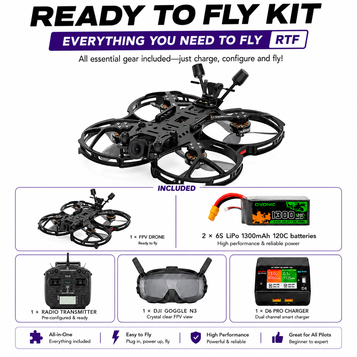 3.5" GEPRC CineLog35 V3 O4 Pro FPV Drone, 4K 120fps DJI O4 Air Unit Pro