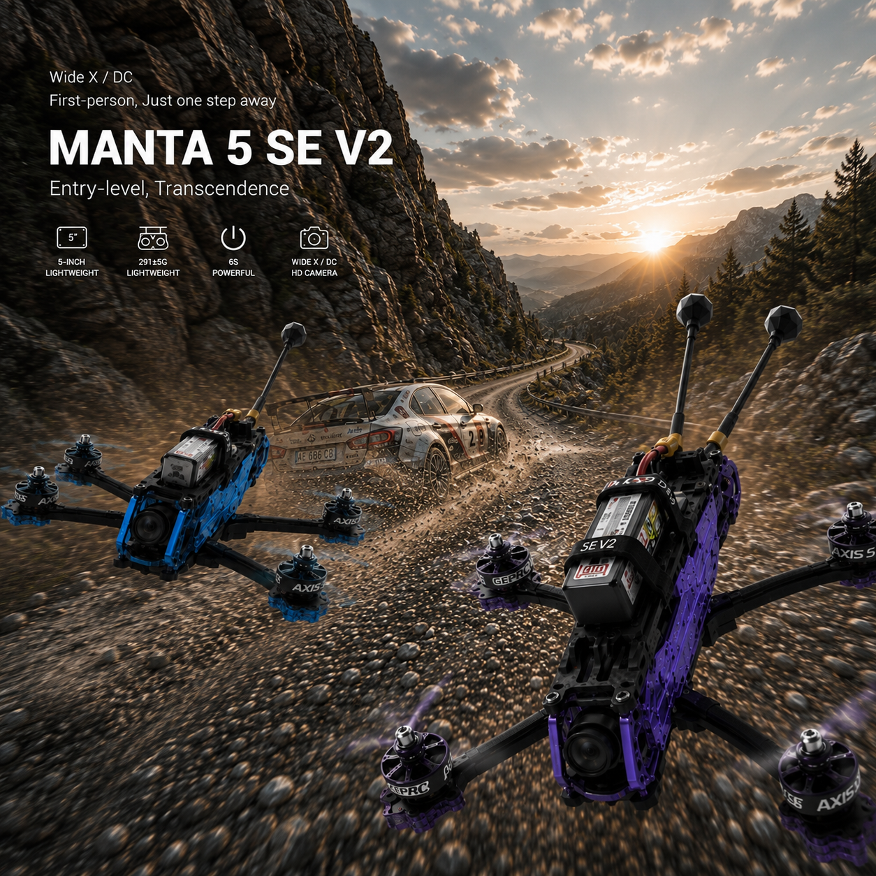 Levaplus 5” MANTA 5 SE V2  FPV Drone---O4 Pro / Analog Smurf V2 5.8G 1.6W / ELRS 2.4G / GPS