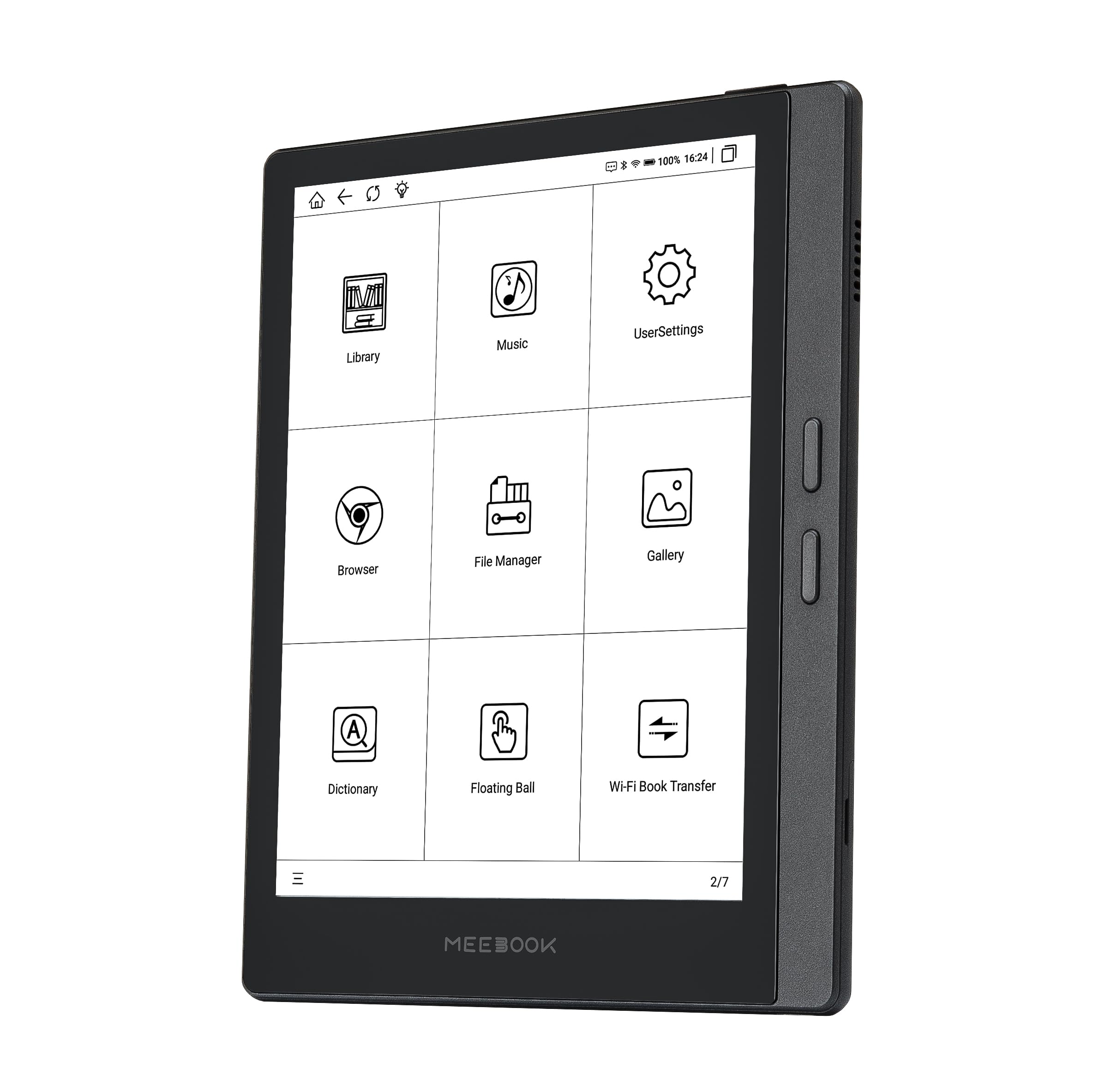 Meebook E-Reader M7 | 6.8' Eink Carta Screen | 300PPI Smart Light | Android 11 | Ouad Core Processor | Out Speaker | Support Google Play Store | 3GB+32GB Storage | Micro-SD Slot | Grey