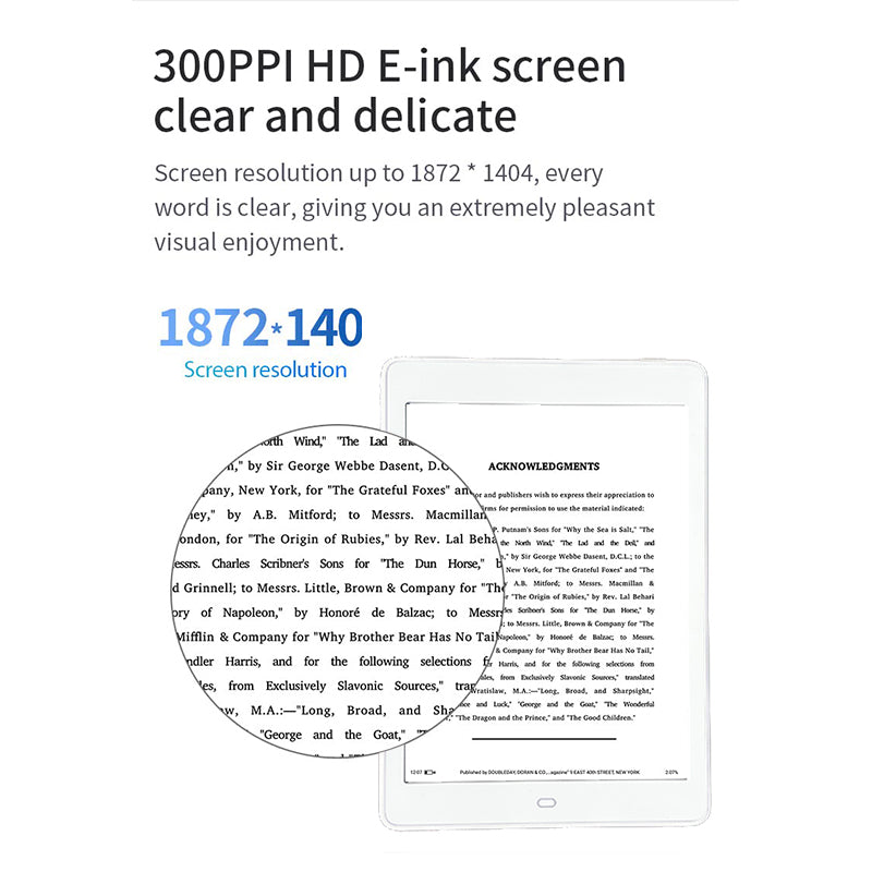 Meebook E-Reader P78 | 7.8”Eink Carta Screen 300PPI | Adjustable Smart Light | Android 11 | Quad Core | Micro-SD Slot | Support Google Play Store | 3GB+32GB | White