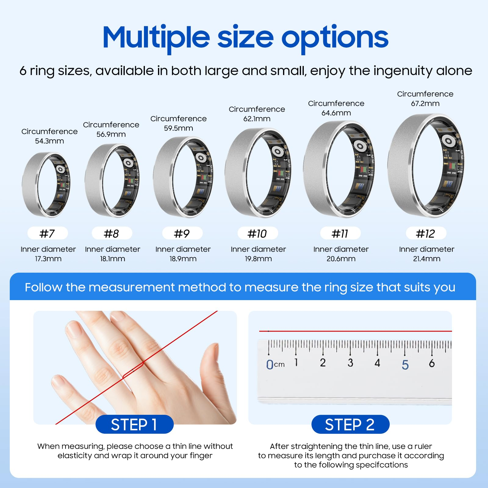 Levaplus Smart  Ring with 24/7 Health Monitoring, Sleep Tracking & Fitness Insights – Waterproof, Long Battery Life, No Subscription Required