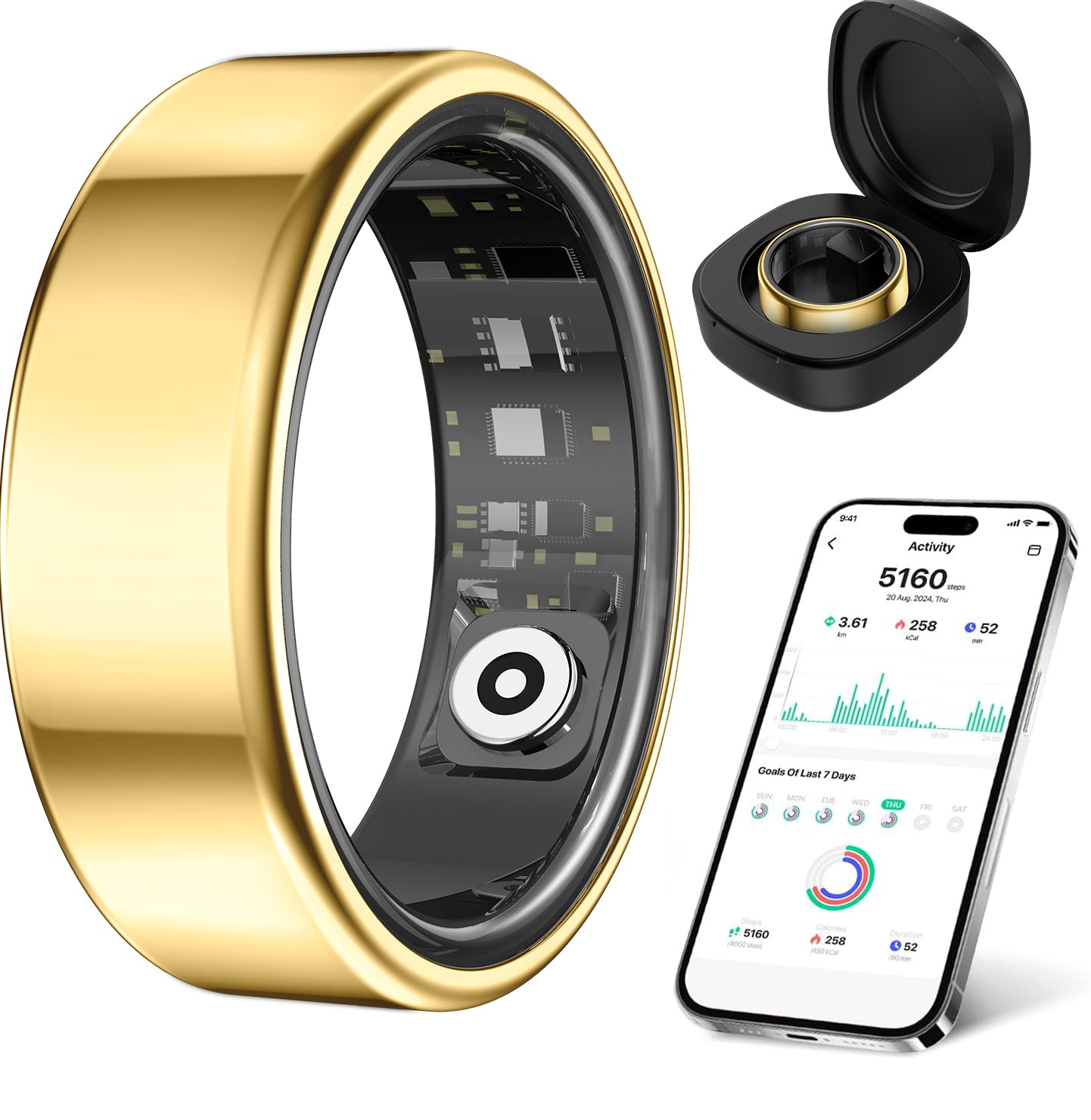 Levaplus Smart  Ring with 24/7 Health Monitoring, Sleep Tracking & Fitness Insights – Waterproof, Long Battery Life, No Subscription Required