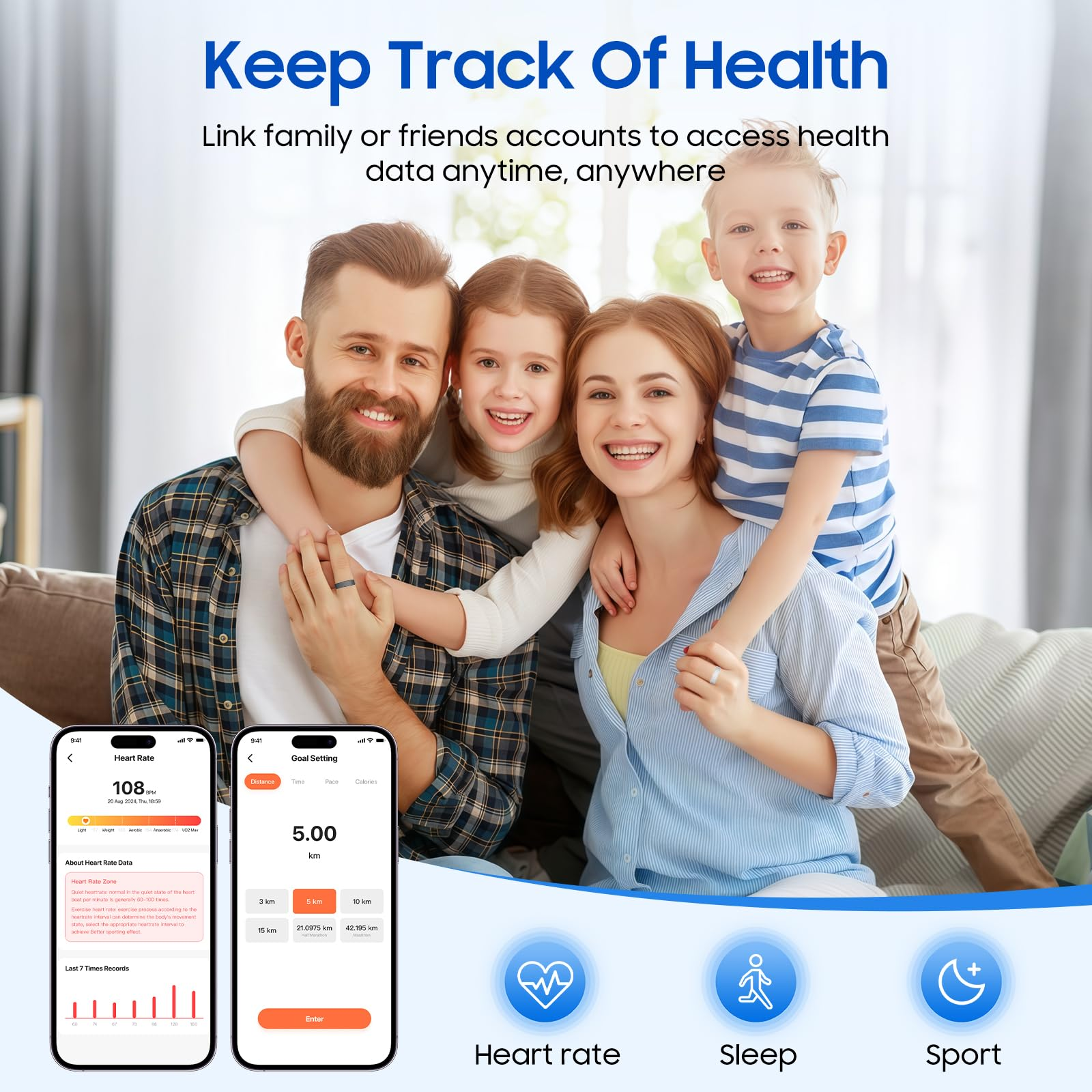 Levaplus Smart  Ring with 24/7 Health Monitoring, Sleep Tracking & Fitness Insights – Waterproof, Long Battery Life, No Subscription Required