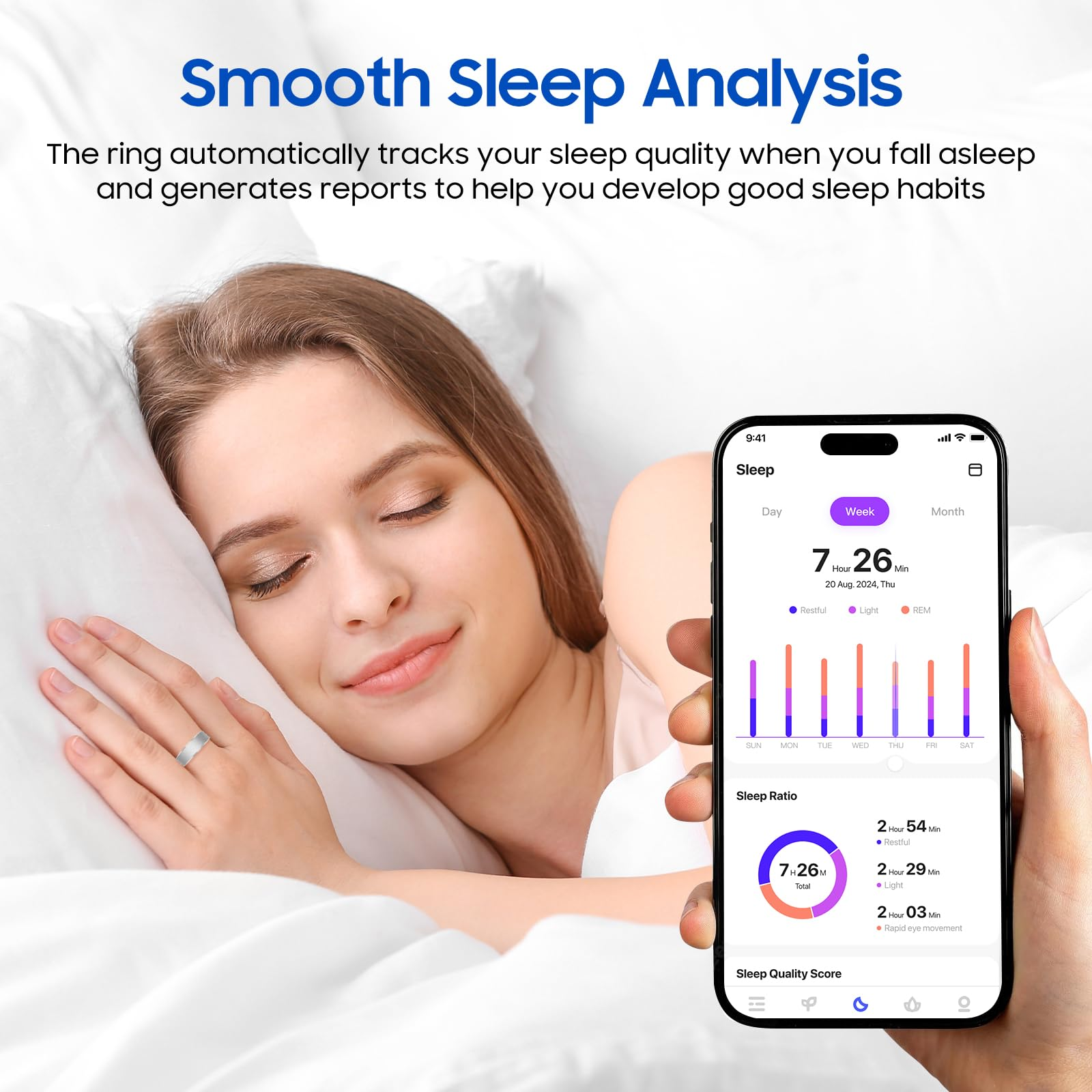 Levaplus Smart  Ring with 24/7 Health Monitoring, Sleep Tracking & Fitness Insights – Waterproof, Long Battery Life, No Subscription Required