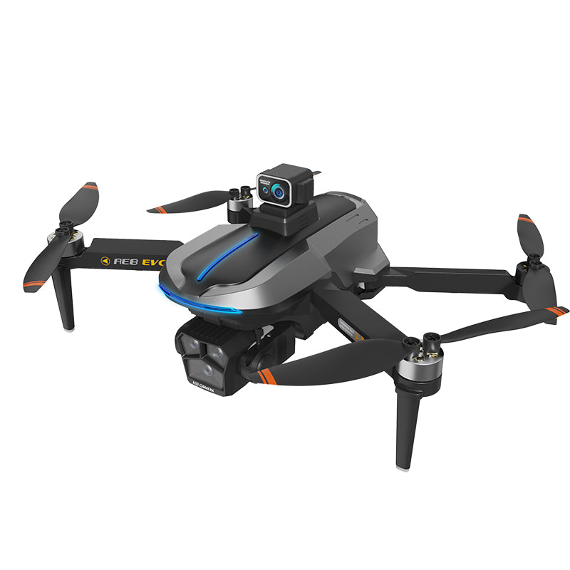 Front view of the Levaplus AE8 EVO 8K GPS drone with a foldable design